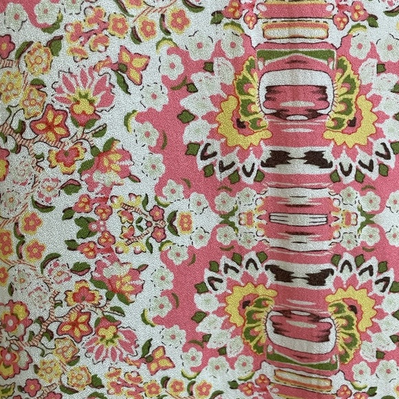 LUCY & LAUREL Womens Pink Orange Printed Silky Open Back Tank Top Size Medium - Picture 2 of 11